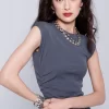 Silver Shade Rivoli Necklace in gold