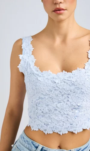 Bronwyn Sequin Corded Lace Top - Image 3