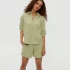 Spencer Linen Button Down Top in seacrest - Image 4