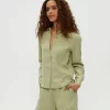 Spencer Linen Button Down Top in seacrest