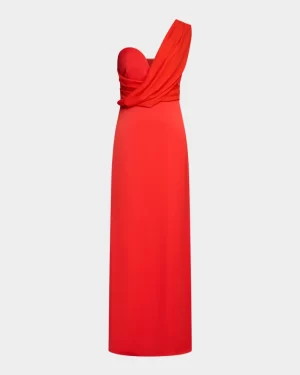 Roselle Draped Crepe Gown - Image 2