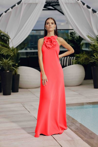 Dajez Halter Raspberry Gown