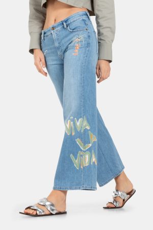 Palazzo Cropped Paint Pant - Image 4
