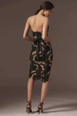 CECILIA Strapless Floral Midi Dress - Image 7