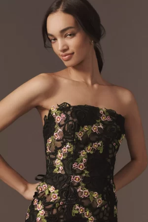 CECILIA Strapless Floral Midi Dress - Image 8