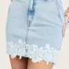 Melody Lace Combo Denim Skirt - Image 5