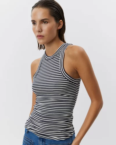 JULLIE STRIPE TOP - Navy Striped