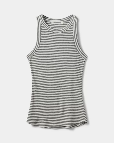 JULLIE STRIPE TOP - Grey Striped - Image 4