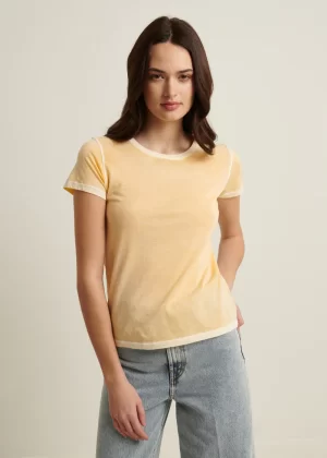 Miller Cotton T-Shirt in honey gold - Image 3