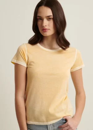 Miller Cotton T-Shirt in honey gold - Image 2