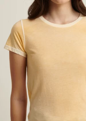 Miller Cotton T-Shirt in honey gold - Image 4