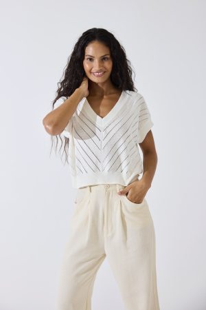 Chevron Mix Knit Tee
