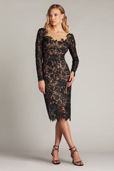 Senoia Sequin Embroidered Illusion Dress