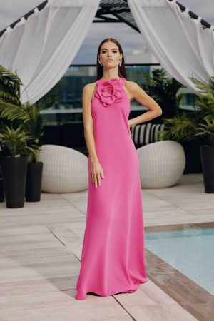 Dajez Halter hot pink Gown - 4
