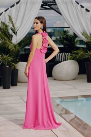 Dajez Halter hot pink Gown - 4 - Image 3