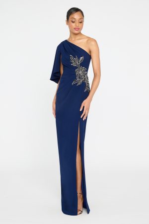 GIULIANA CREPE COLUMN GOWN - coming june