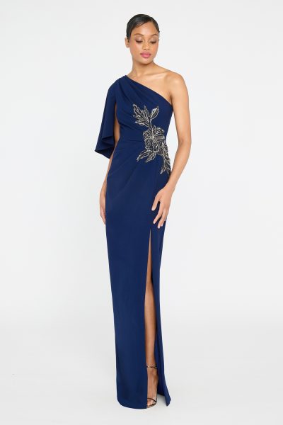 GIULIANA CREPE COLUMN GOWN