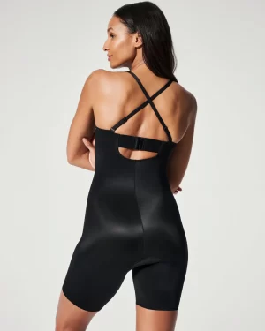 Strapless Cupped Mid-Thigh Bodysuit in black - Image 3