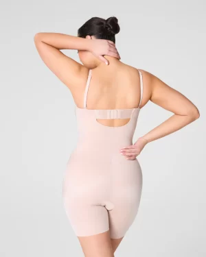 Strapless Cupped Mid-Thigh Bodysuit in champagne - Image 4