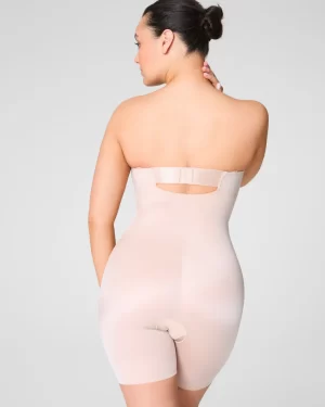 Strapless Cupped Mid-Thigh Bodysuit in champagne - Image 6
