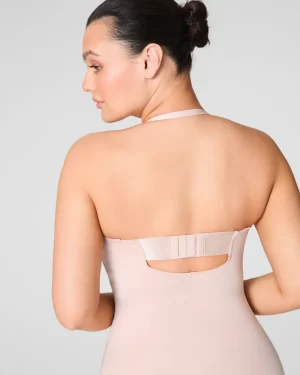 Strapless Cupped Mid-Thigh Bodysuit in champagne - Image 3