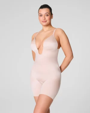 Sheryl Plunge Low-Back Mid-Thigh Bodysuit