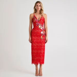 MARTINE LACE MIDI DRESS IN POPPY - COMING SOON