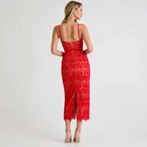 MARTINE LACE MIDI DRESS IN POPPY - COMING SOON - Image 4