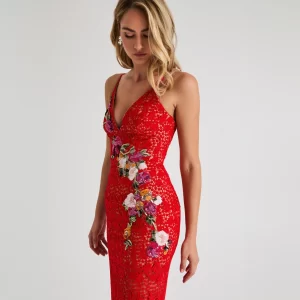 MARTINE LACE MIDI DRESS IN POPPY - COMING SOON - Image 2