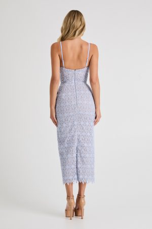 MARTINE LACE MIDI DRESS IN SKY - Image 3
