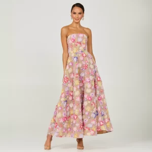 VIVIAN STRAPLESS FLORAL GOWN - COMING SOON