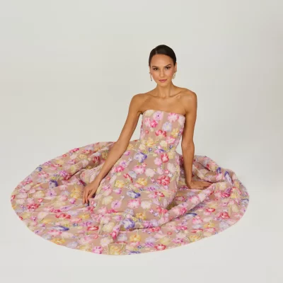 VIVIAN STRAPLESS FLORAL GOWN - Image 3