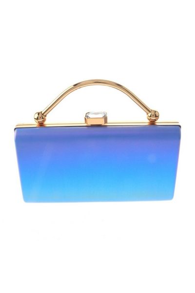 marilyne Blue Ombre Frame Clutch
