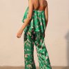 Paloma Satin Strapless Jumpsuit in green - Image 2