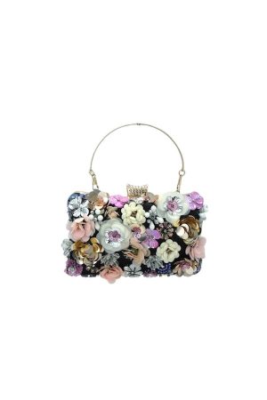 Jada Flower Clutch in black