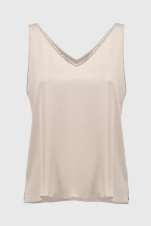 Noreen Rhinestone Top in Sand - Image 3
