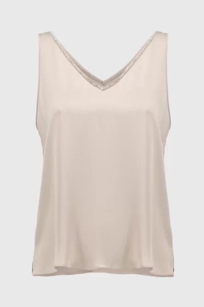 Noreen Rhinestone Top in Sand - Image 3