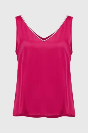 Noreen Rhinestone Top in Geranium - 10 - Image 2