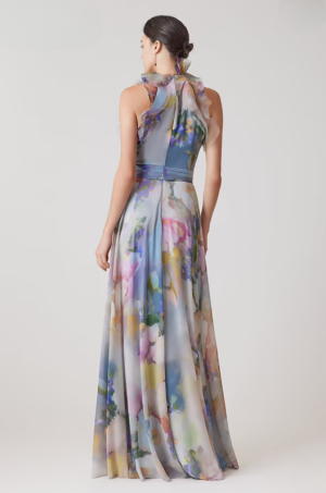 Sutherns Watercolor Organza Halter Gown - Image 3