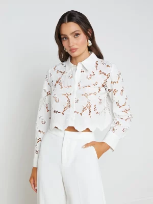 Seychelle Cropped Lace Blouse in white - coming soon