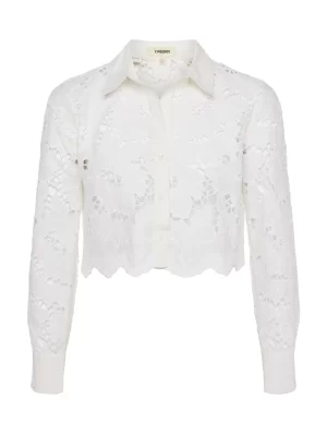 Seychelle Cropped Lace Blouse in white - coming soon - Image 2