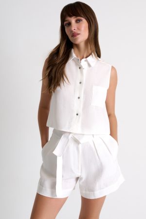 Mary-Kate linen vest creme - 10