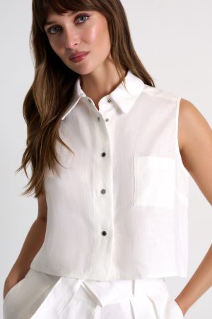 Mary-Kate linen vest creme - 10 - Image 4
