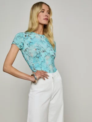 Ressi Fitted Tee in Turquoise Stone - Image 6