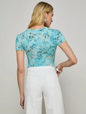 Ressi Fitted Tee in Turquoise Stone - Image 5