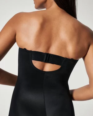Strapless Cupped Mid-Thigh Bodysuit in black - Image 6