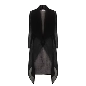 Ulissa Ombre Collar Coat in black - Image 2