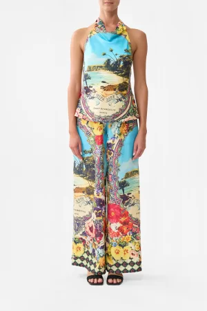 Cory cowl neck halter top