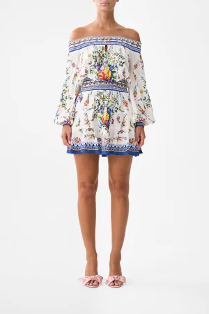 sloan off shoulder short dress