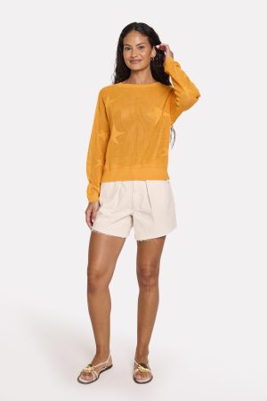 Pointelle Star Crew Sweater - Image 4